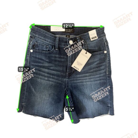 New JUDY BLUE S Mid Rise Mid Length Cut Off Shorts Women - Picture 11 of 12